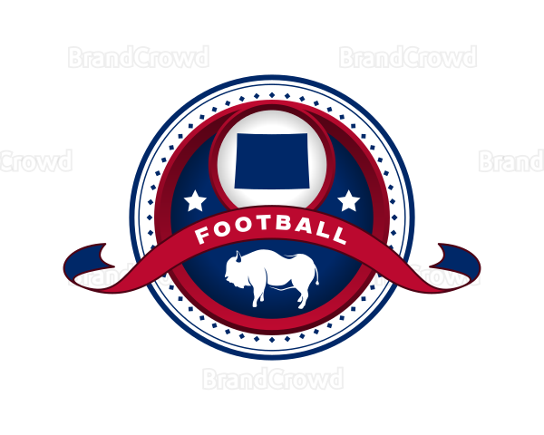 Wyoming Map Bison Logo