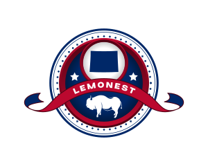 Idaho - Wyoming Map Bison logo design