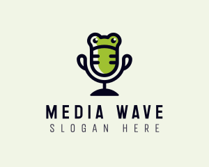 Broadcasting - Frog Microphone Podcast logo design