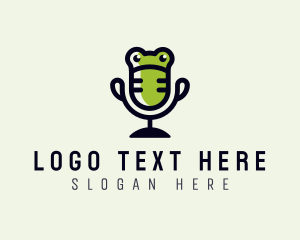 Broadcaster - Frog Microphone Podcast logo design