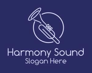 Band - Trumpet Monoline logo design