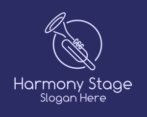 Recital - Trumpet Monoline logo design