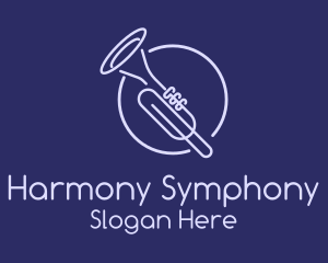 Orchestra - Trumpet Monoline logo design