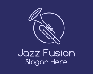 Jazz - Trumpet Monoline logo design