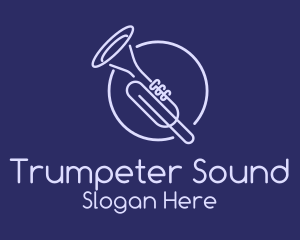 Trumpeter - Trumpet Monoline logo design