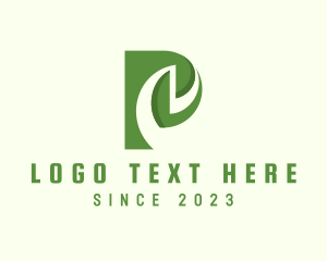Gardener - Herb Leaf Farming Letter P logo design