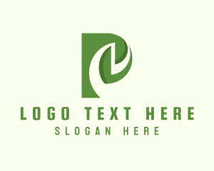 Herb Leaf Farming Letter P  Logo