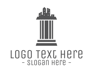 Court House - Grey Pillar City logo design