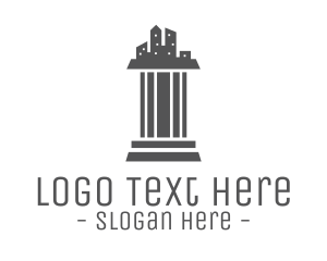 Column - Grey Pillar City logo design