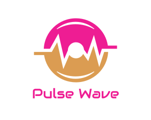 Frequency - Pink Orange Disc Pulse logo design
