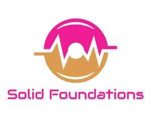 Music Shop - Pink Orange Disc Pulse logo design