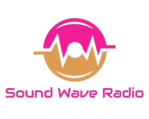 Radio Station - Pink Orange Disc Pulse logo design