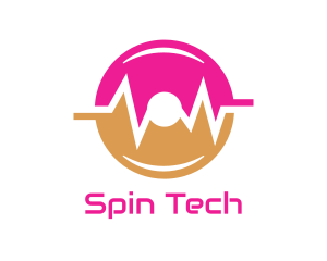 Disc - Pink Orange Disc Pulse logo design