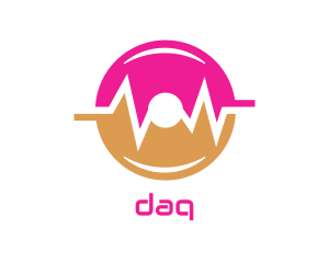 Pink Orange Disc Pulse logo design