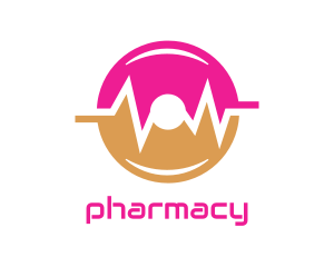 Pink Orange Disc Pulse logo design