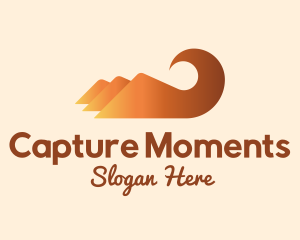 Destination - Orange Mountain Swirl logo design