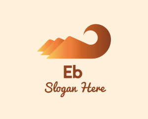 Egyptian - Orange Mountain Swirl logo design