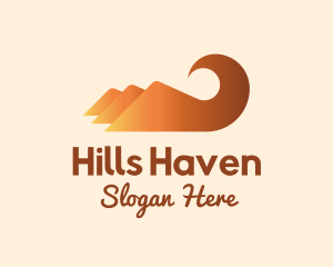 Orange Mountain Swirl logo design