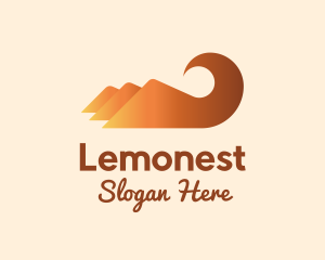 Desert - Orange Mountain Swirl logo design
