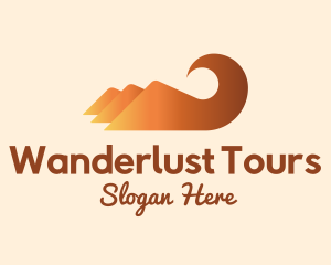 Orange Mountain Swirl logo design