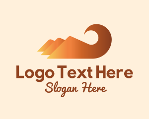 Mountaineer - Orange Mountain Swirl logo design