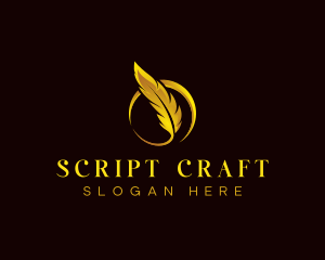 Screenwriter - Feather Quill Publishing logo design