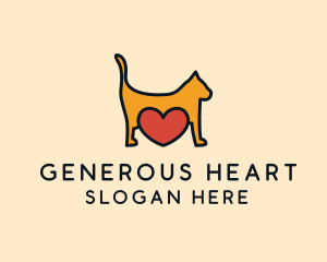 Feline Cat Heart logo design