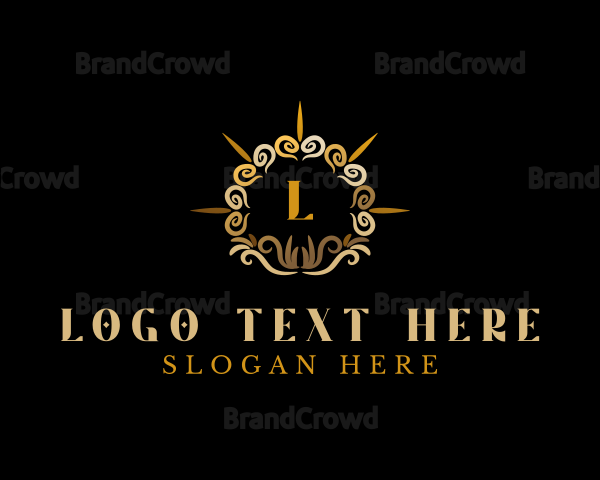 Stylish Floral Wreath Logo