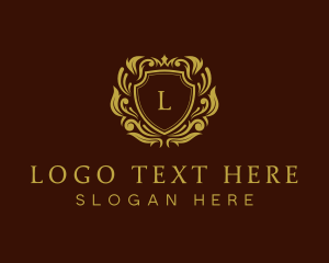 Boutique - Gold Royalty Shield logo design