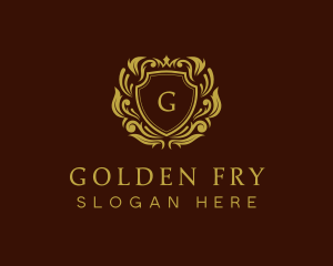 Gold Royalty Shield logo design