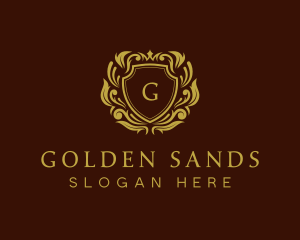 Gold Royalty Shield logo design