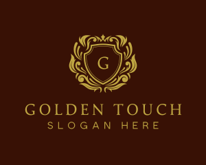 Gold Royalty Shield logo design