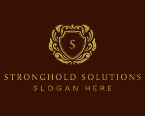 Gold Royalty Shield logo design