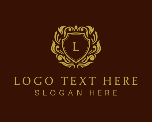 Lettermark - Gold Royalty Shield logo design