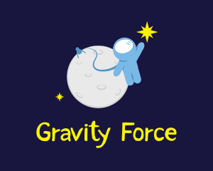 Gravity - Moon Astronaut Explorer logo design