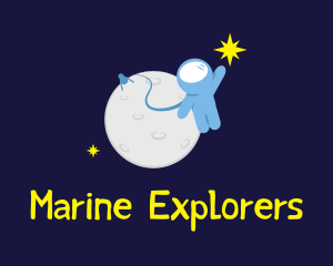 Moon Astronaut Explorer logo design