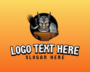 Hobby - Rhinoceros Blacksmith Gaming Avatar logo design