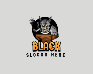 Rhinoceros Blacksmith Animal logo design