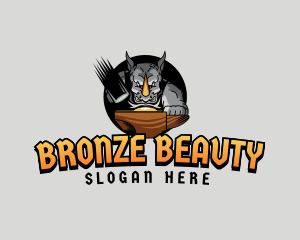 Bronze - Rhinoceros Blacksmith Animal logo design