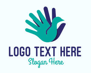 Organization - Silhouette Hand Swan logo design