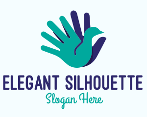 Silhouette Hand Swan logo design