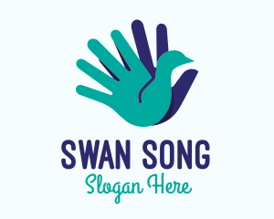 Swan - Silhouette Hand Swan logo design