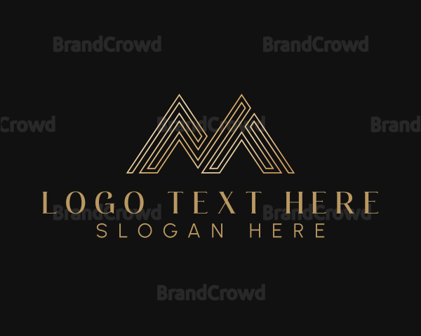Gold Premium Business Letter M Logo