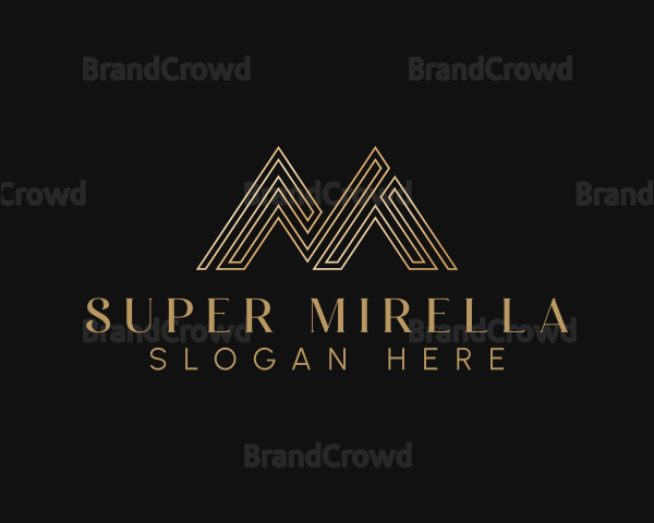 Gold Premium Business Letter M Logo