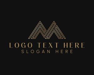 Gold Premium Business Letter M logo design