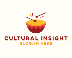 African Timpani Drums logo design