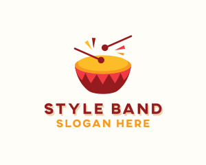 African Timpani Drums logo design