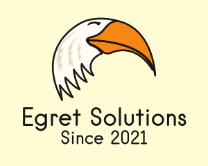 Egret - Pelican Bird Head logo design