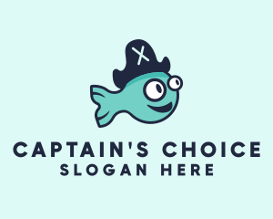 Captain - Fish Pirate Hat logo design