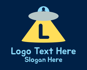 Extraterrestrial - Kid UFO Lettermark logo design